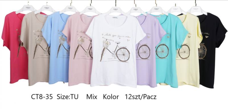 Bluzki damskie Roz Standard, Mix kolor Paczka 12 szt